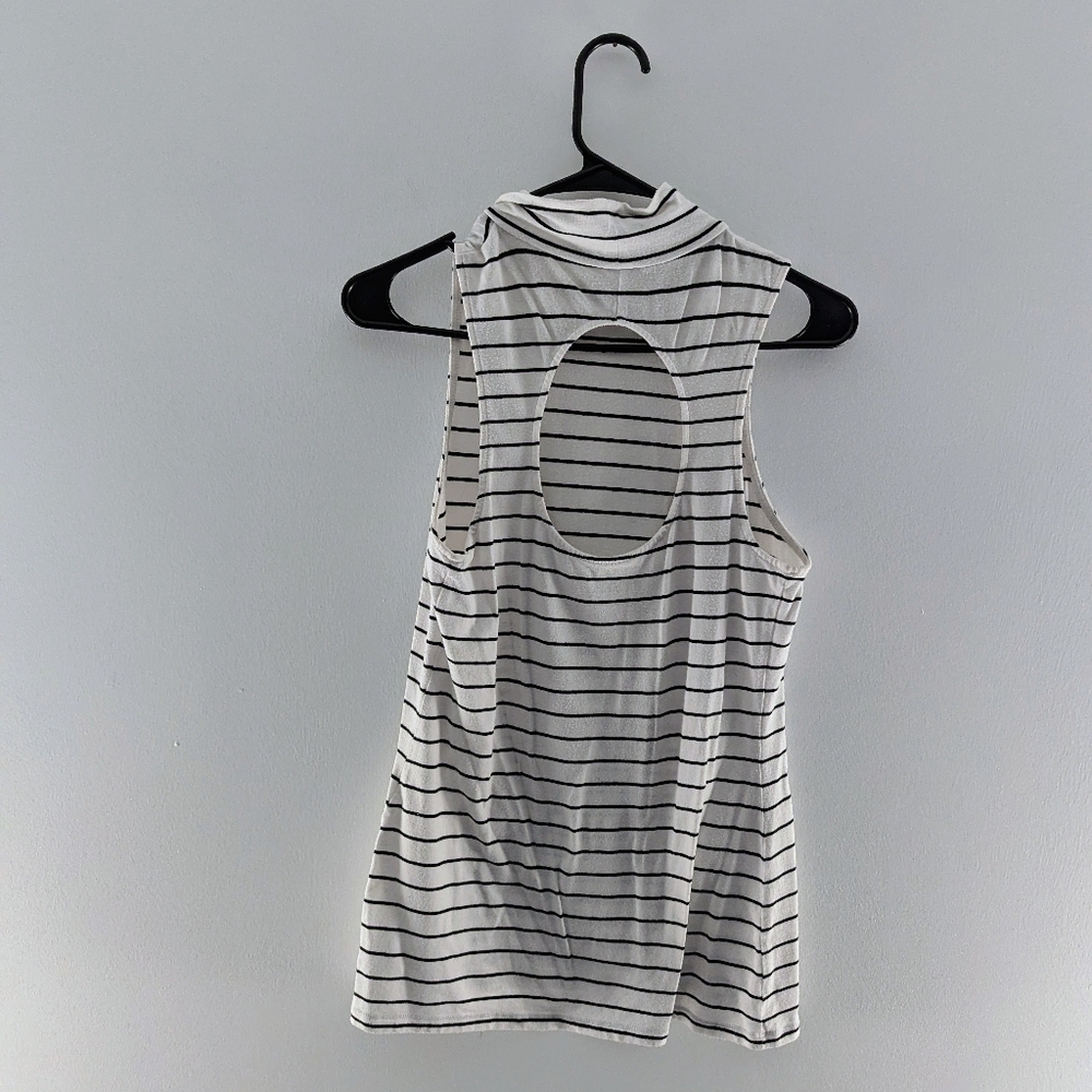 Express Black and White Striped Tank Top